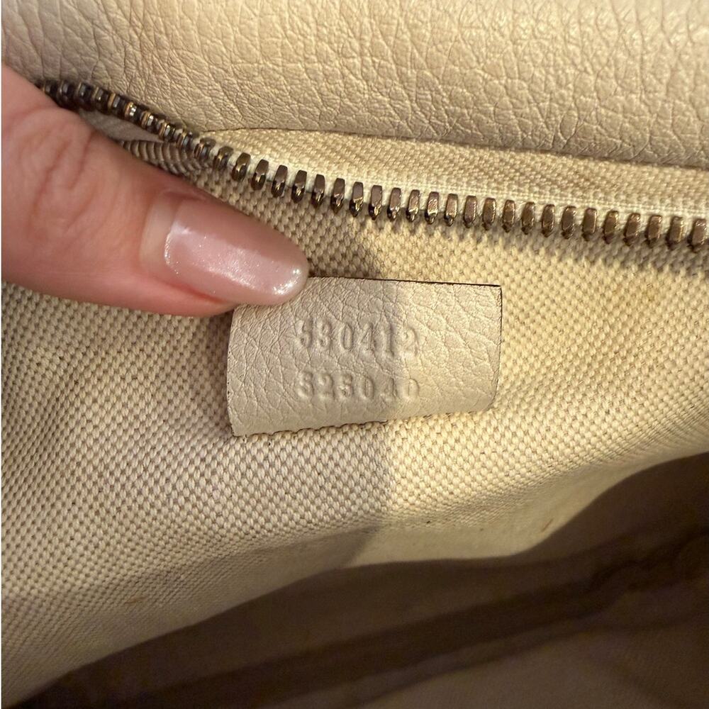 Authentic Gucci Print Leather Belt Bag White Logo Web Stripe Crossbody - Picture 11 of 11